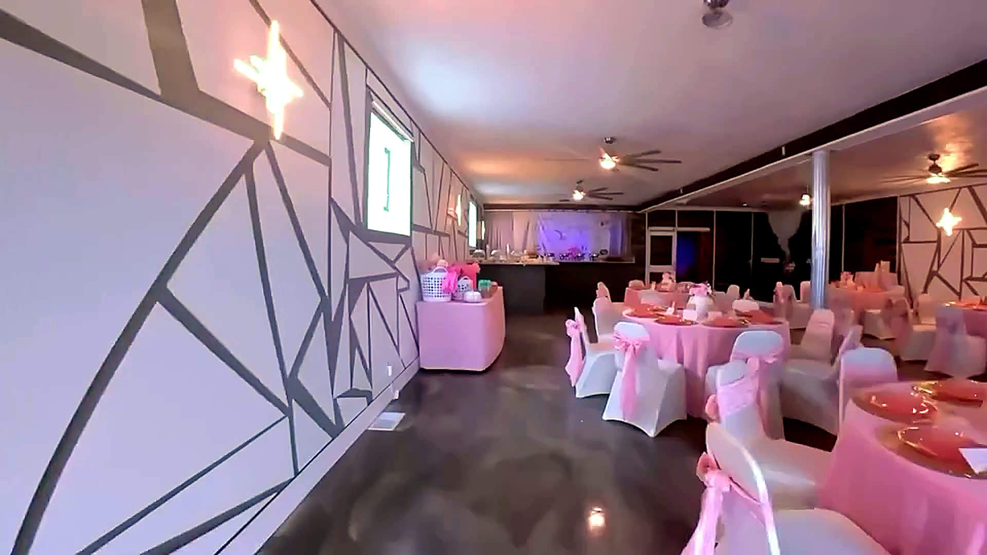The Cloud Room set for brunch with pink linens